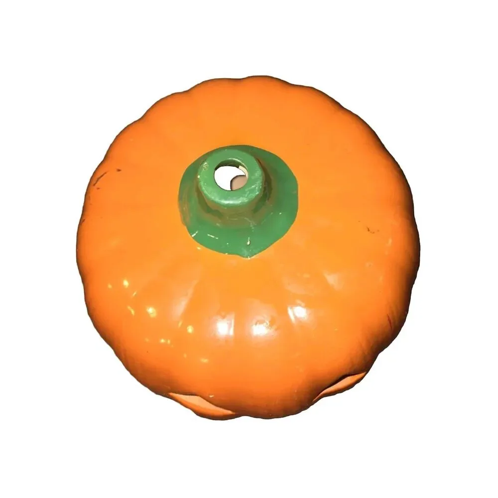 Vintage Halloween Ceramic Jack O Lantern Pumpkin Candle Holder Light Decoration